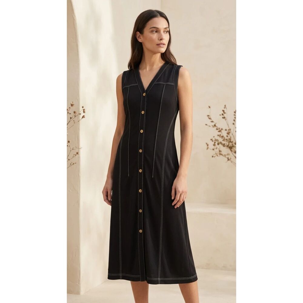 Donna Karan New York Deep black 100% Polyester Dress | Sz XS